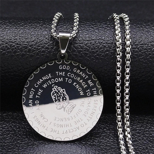 Christian Bible Cross Chain Necklace Stainless Steel Pendant Necklace for Men Religious Prayer Jesus Jewelry Corrente Masculina